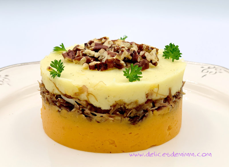 Parmentier de canard confit aux panais et aux patates douces 5