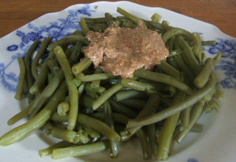 haricots verts, sauce cacahuète