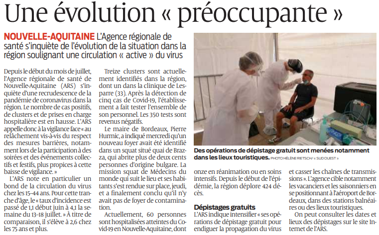 2020 07 25 SO Une évolution préoccupante