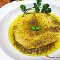 Tranches de cèleri rave cuites à l'huile d'olive et pesto <b>basilic</b> 