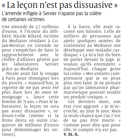 2021 03 30 SO La leçon n'est pas dissuasive