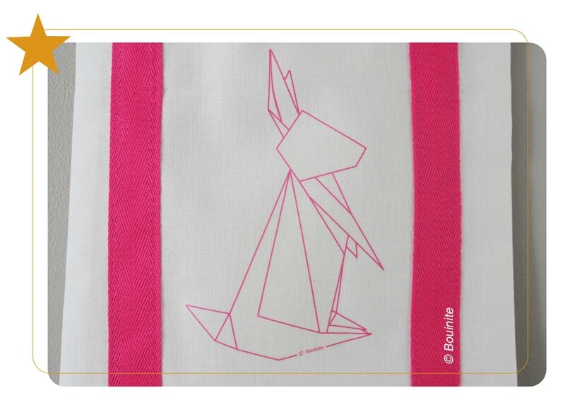 20140417 Tote bag lapin origami rose 2