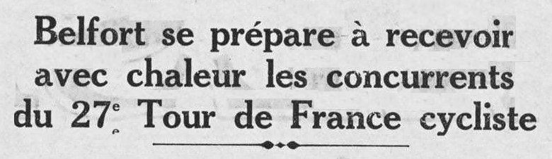 1933 06 29 Tour de France 1 Belfort L'Alsace p2 Annonce