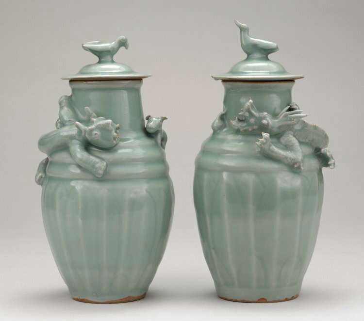 Pair of Longquan porcelain funerary urns, Southern Song Dynasty, Sir Percival David Foundation of Chinese Art