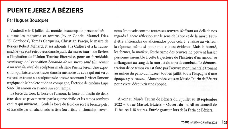 toros 27 juillet2022 expo