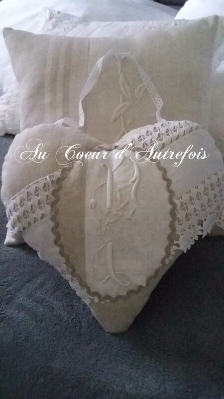 Coussin Coeur Au Coeur d'Autrefois S