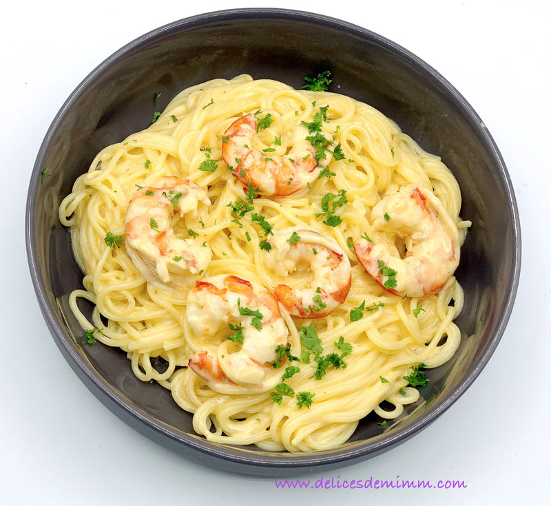 Spaghetti aux crevettes 5