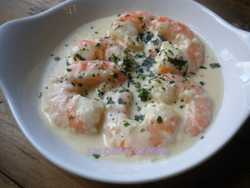 Scampi (ou gambas) à la crème d’ail et au Riesling 4