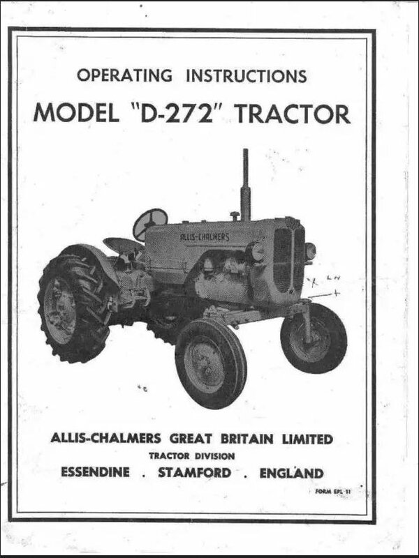 Allis-Chalmers D272 Operating instructions (GB) 2