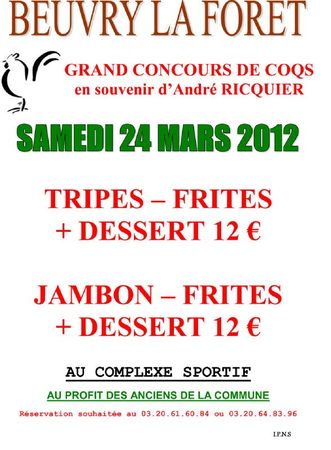 Affiche repas concours de coqs