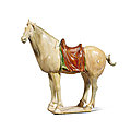 A sancai-glazed <b>caparisoned</b> <b>horse</b>, Tang dynasty (618-907)