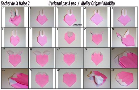 Atelier Origami KitoKito Diagramme Sachet de la fraise 2