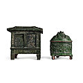 Two green-glazed articles, Han dynasty (206 BC-220 <b>AD</b>)