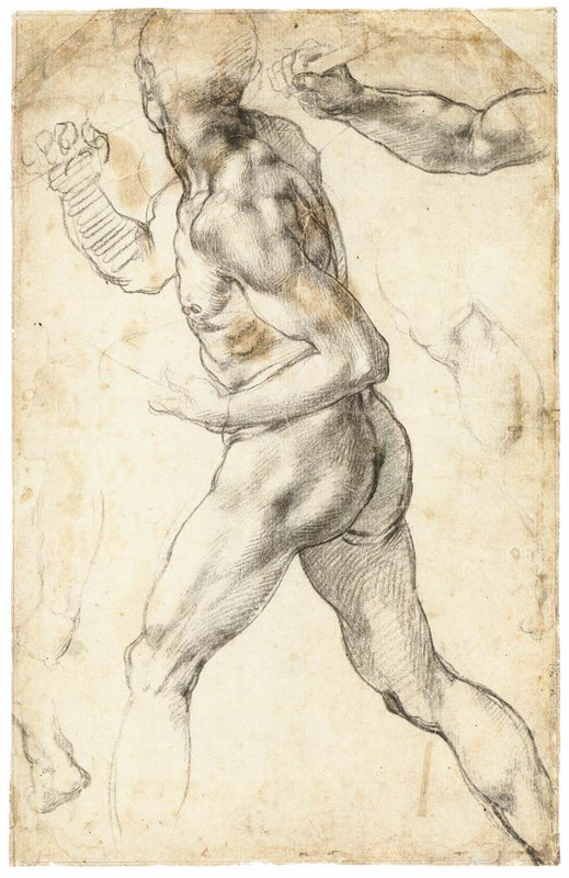 Michelangelo drawing for the battle of Cascina - Michel-Ange - dessin pour la bataille de Cascina -1504