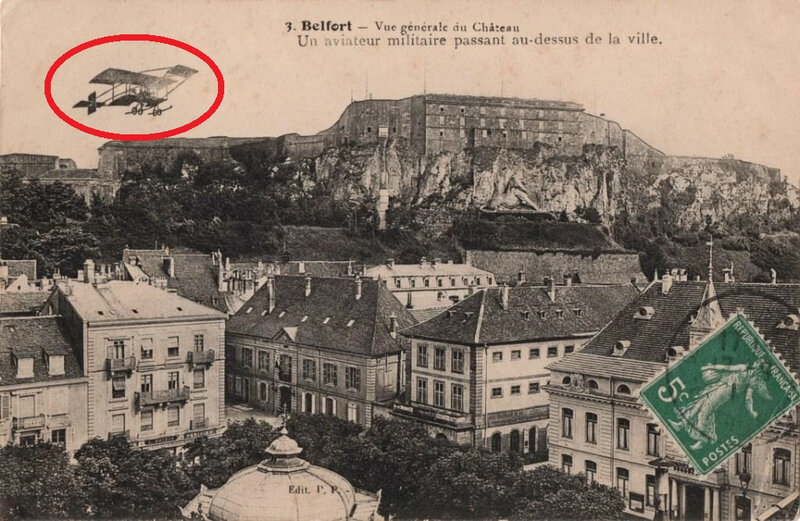 Belfort CPA Aéroplane Château BF R Cerclé