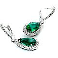 <b>Zambian</b> <b>emerald</b> and diamond pendant earrings