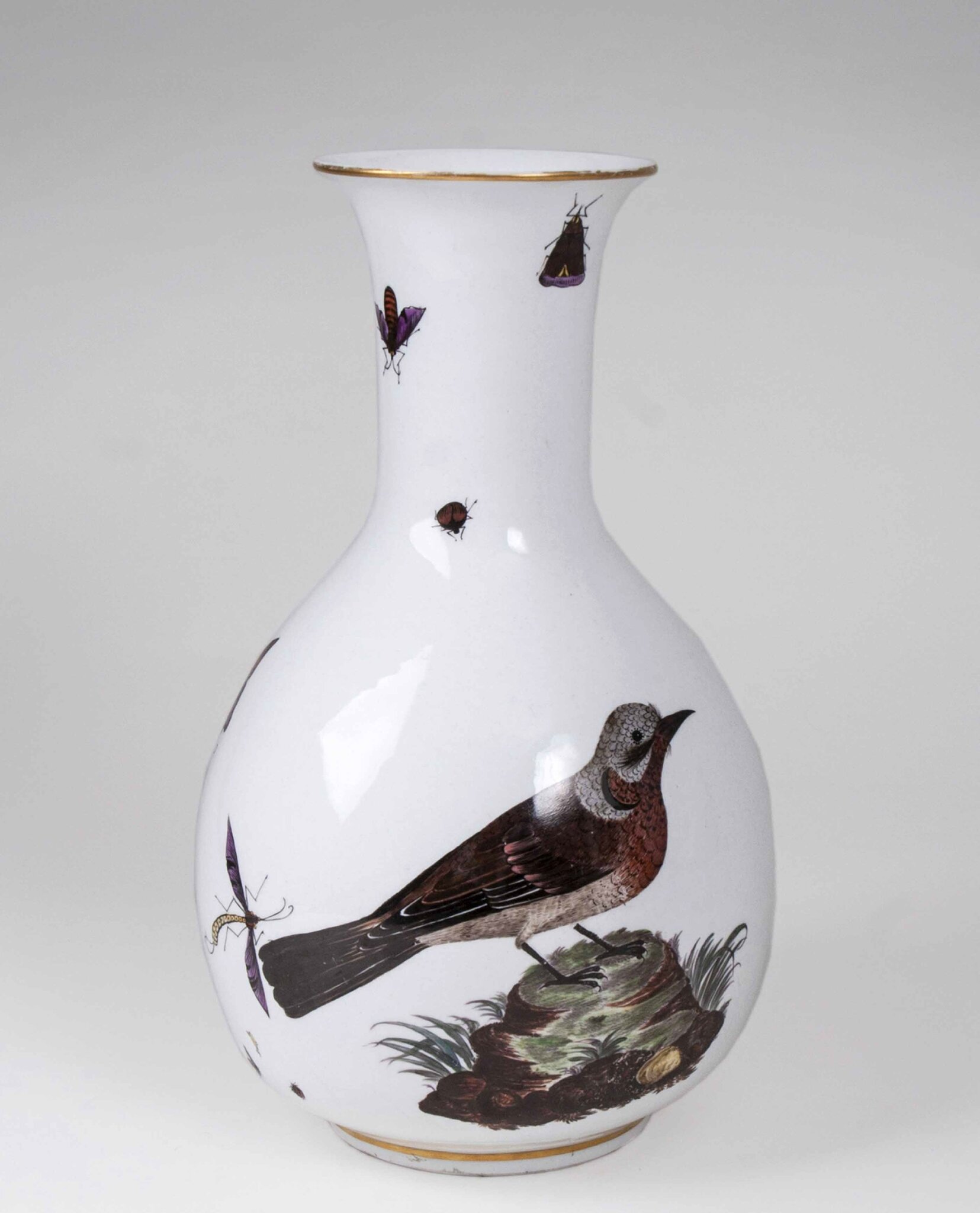⛰GlasFliesenmalerei 【Kätzchen】von M.Horn Art Nouveau iridescent Papillon glass vase in sinuous pewter