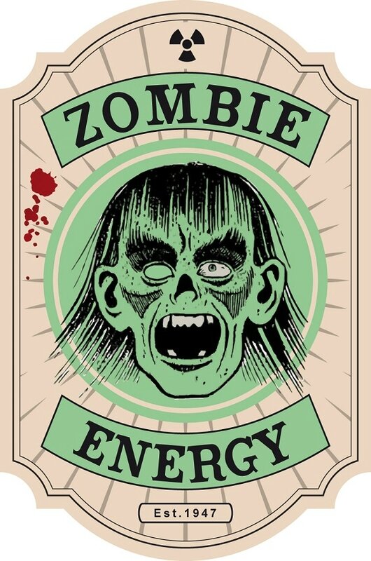 label halloween zombie tonic virus