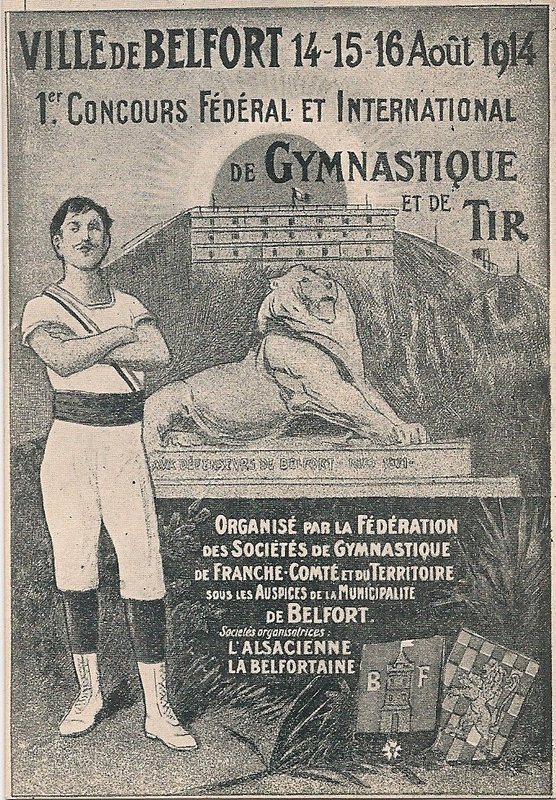 1920 07 02 Belfort CPA Fêtes Gymnastiques Affiche
