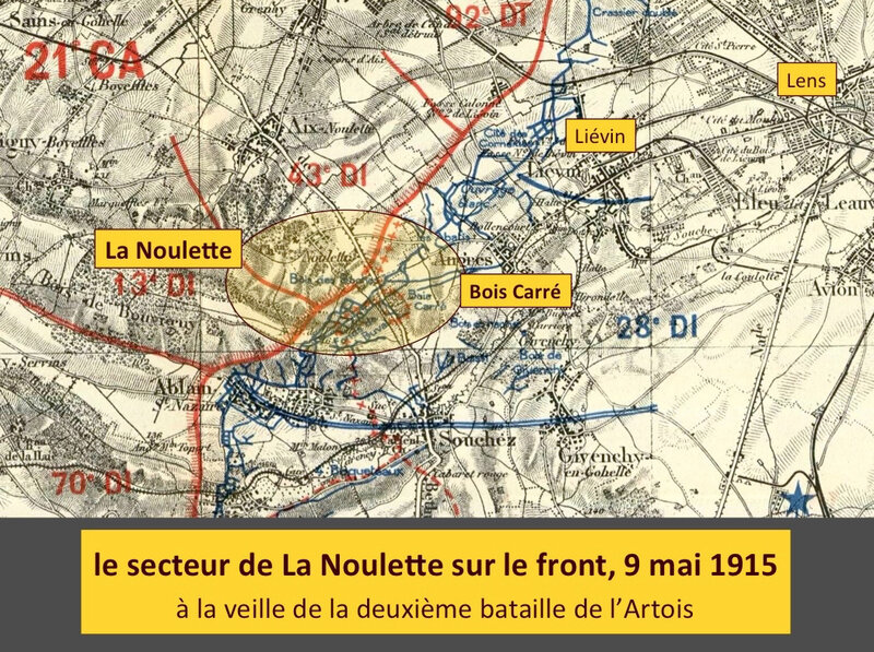 Aix-Noulette, 9 mai 1915, légendé