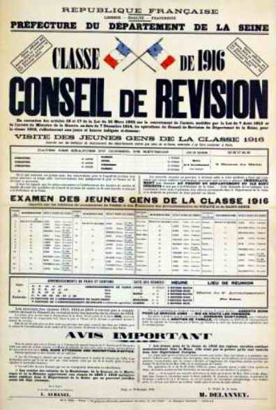 Conseil de revision cl 1916