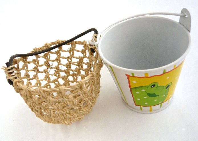 petit seau metal petit panier pour poupee