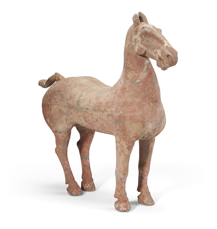 A large painted pottery figure of a horse, Han dynasty (206 BC-AD 220)