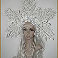 Coiffe Couronne Diadème Elfique Fantasy Reine Neige Glaces Flocon Snowflake Ice Queen Headdress