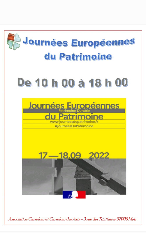 Journées Européennes Patrimoine 2022 Carrefour des Arts Metz