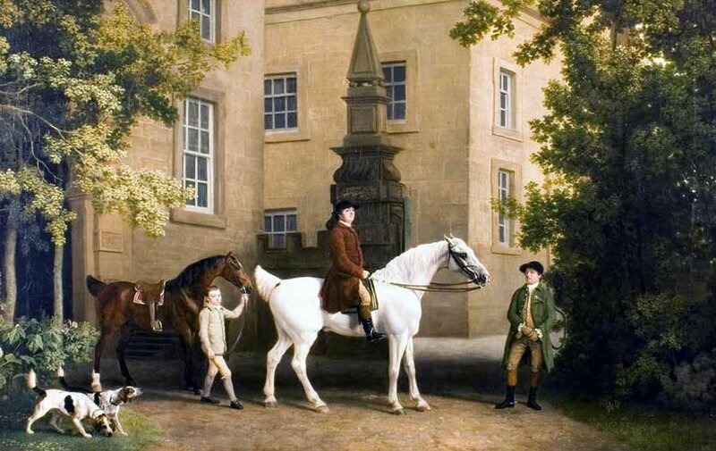 3rd-Duke-of-Portland-riding-out-past-the-Riding-School-at-Welbeck-Abbey_1