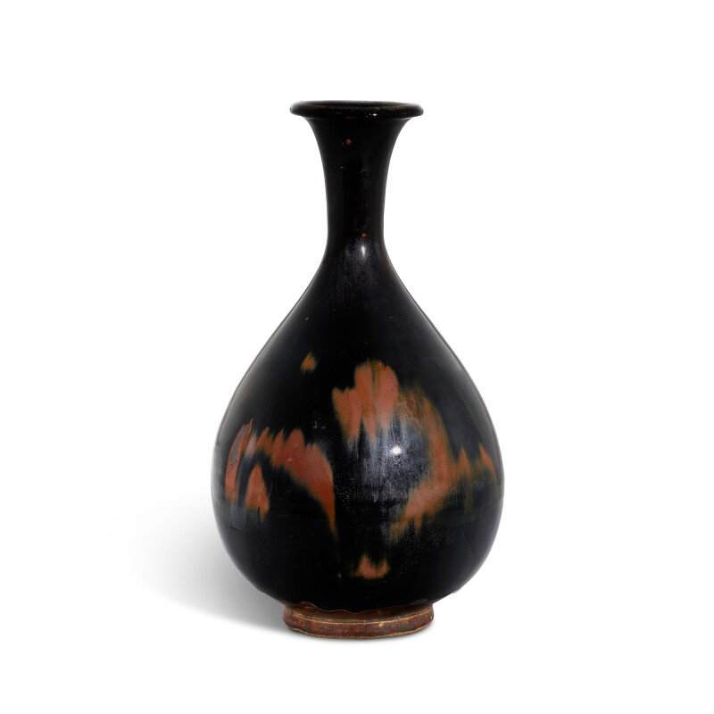 A russet-splashed black-glazed bottle vase, Yuhuchunping, Northern Song – Jin dynasty
