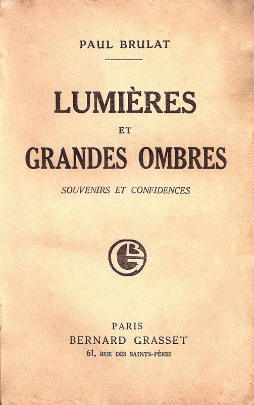 Lumières et grandes ombres Paul Brulat couverture