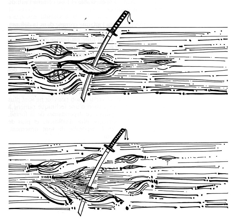 les sabres qui coupent ou non les feuilles