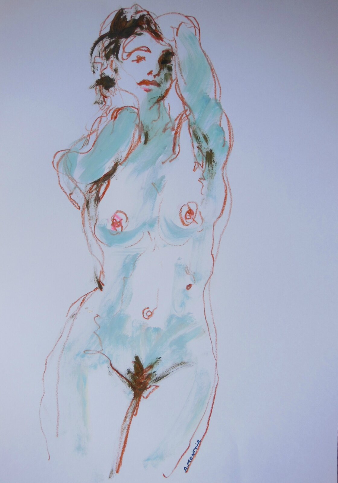 Marine dessin peinture tableau de nu contemporain (3)