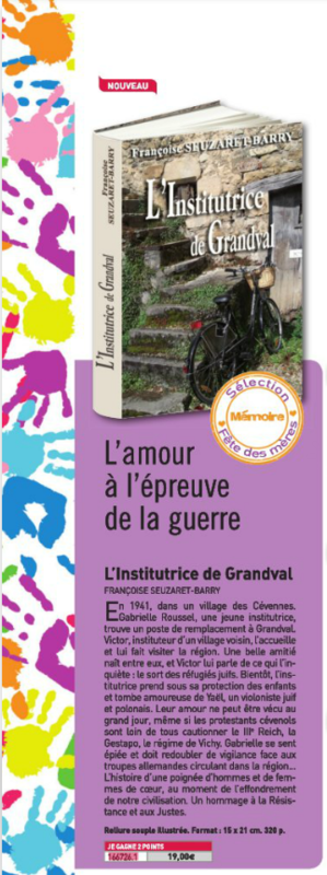 L'INSTITUTRICE DE GRANDVAL - FRANCOISE SEUZARET-BARRY - GRAND LIVRE DU MOIS