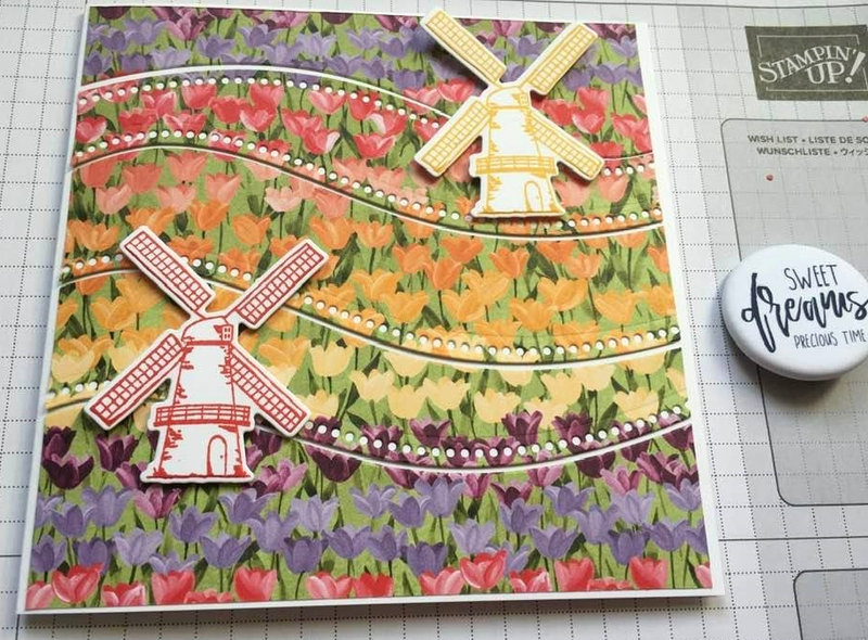 4c Carte Défi de Mars Danièle Parc de Keukenhof tulipes et moulins
