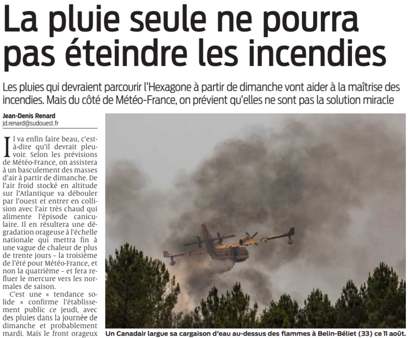 2022 08 12 SO La pluie seule ne pourra pas éteindre les incendies