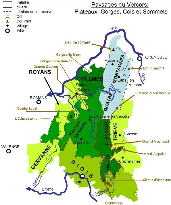 CARTE DU VERCORS 