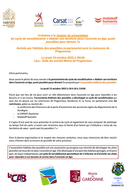 baHabitats des possibles invitation partenaires Dordogne Prigonrieux