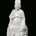 A <b>Blanc</b> de <b>Chine</b> porcelain sitting Dignitary, <b>China</b>, Dehua, Qing Dynasty, 18th century