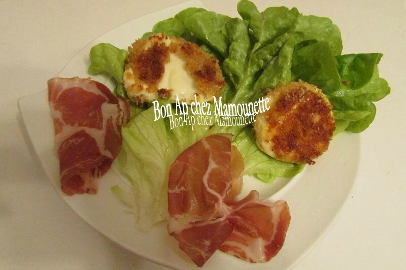 babybel frits sur nid de salade et sa coppa 006