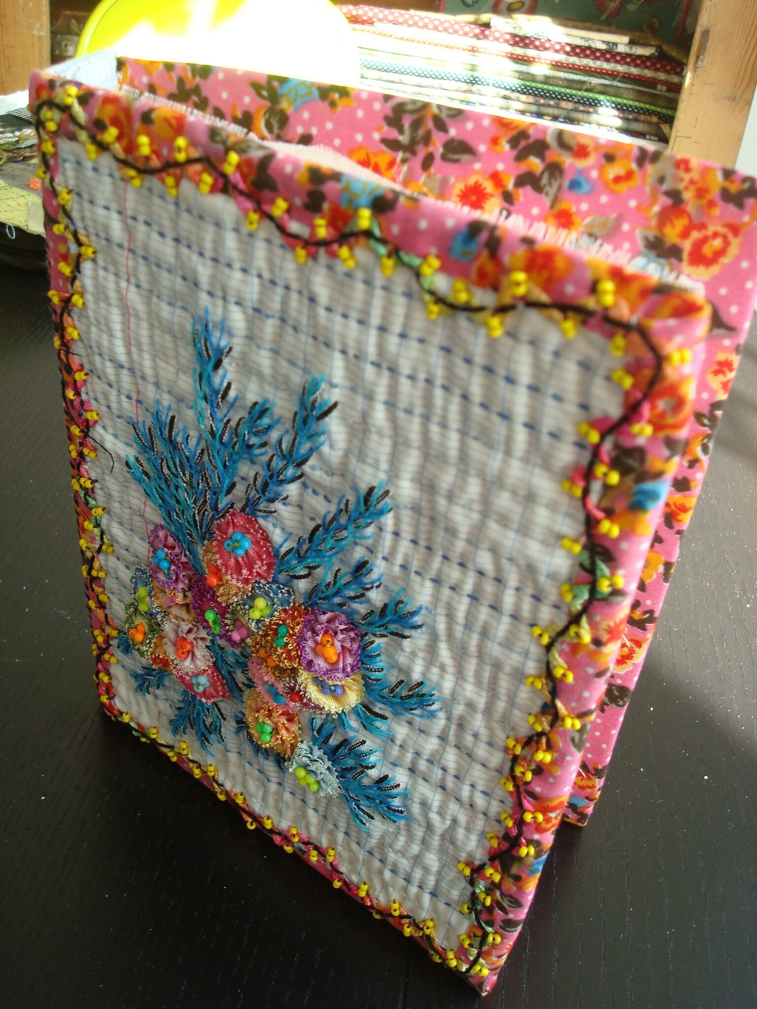 carnet textile oeillets mignardises