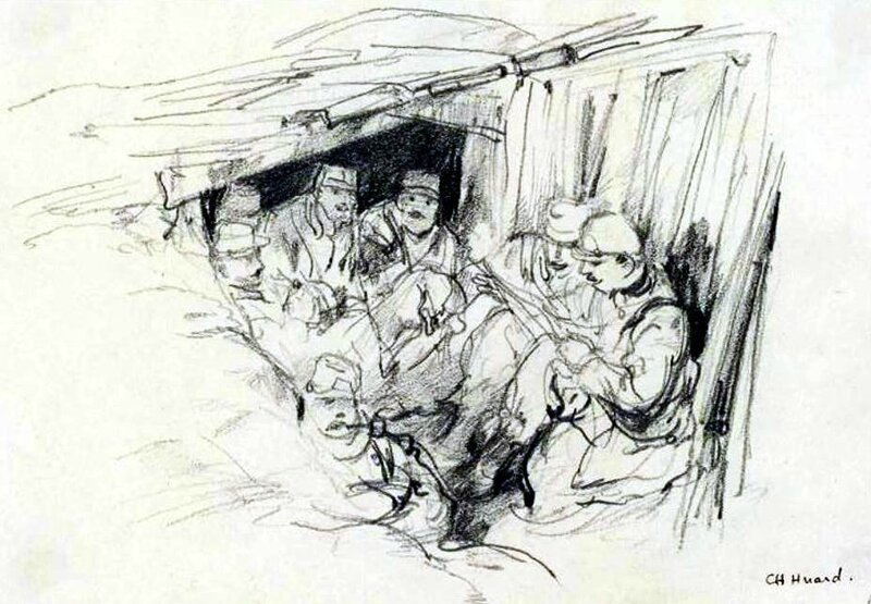 Huard soldats dans une tranchée