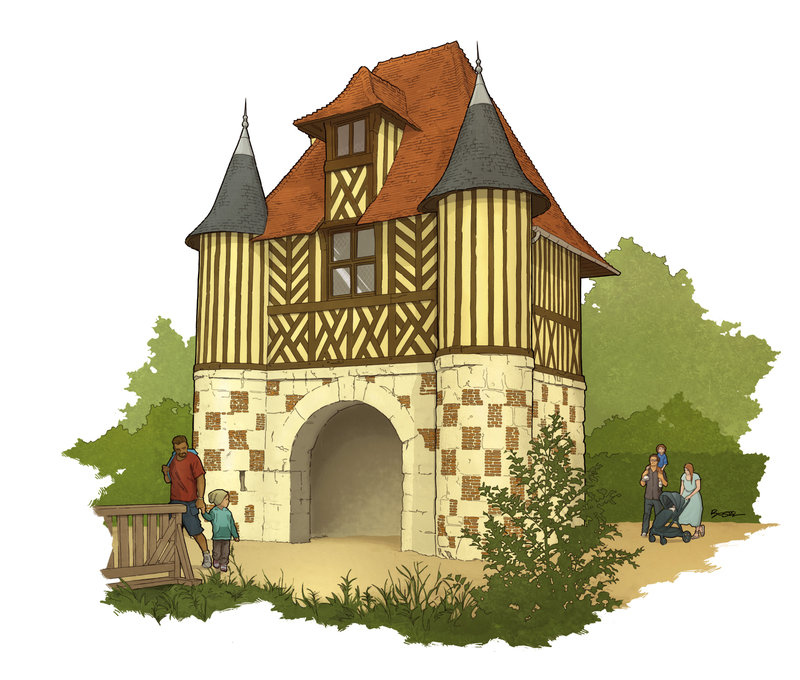 illustration porterie chateau de crevecoeur bostal