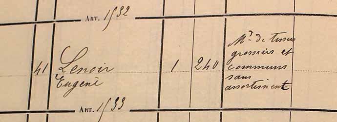Matrice fiscale 1909