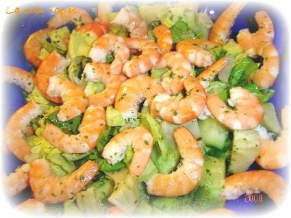 recettes entrees Salade de chou nappa aux crevettes et ananas
