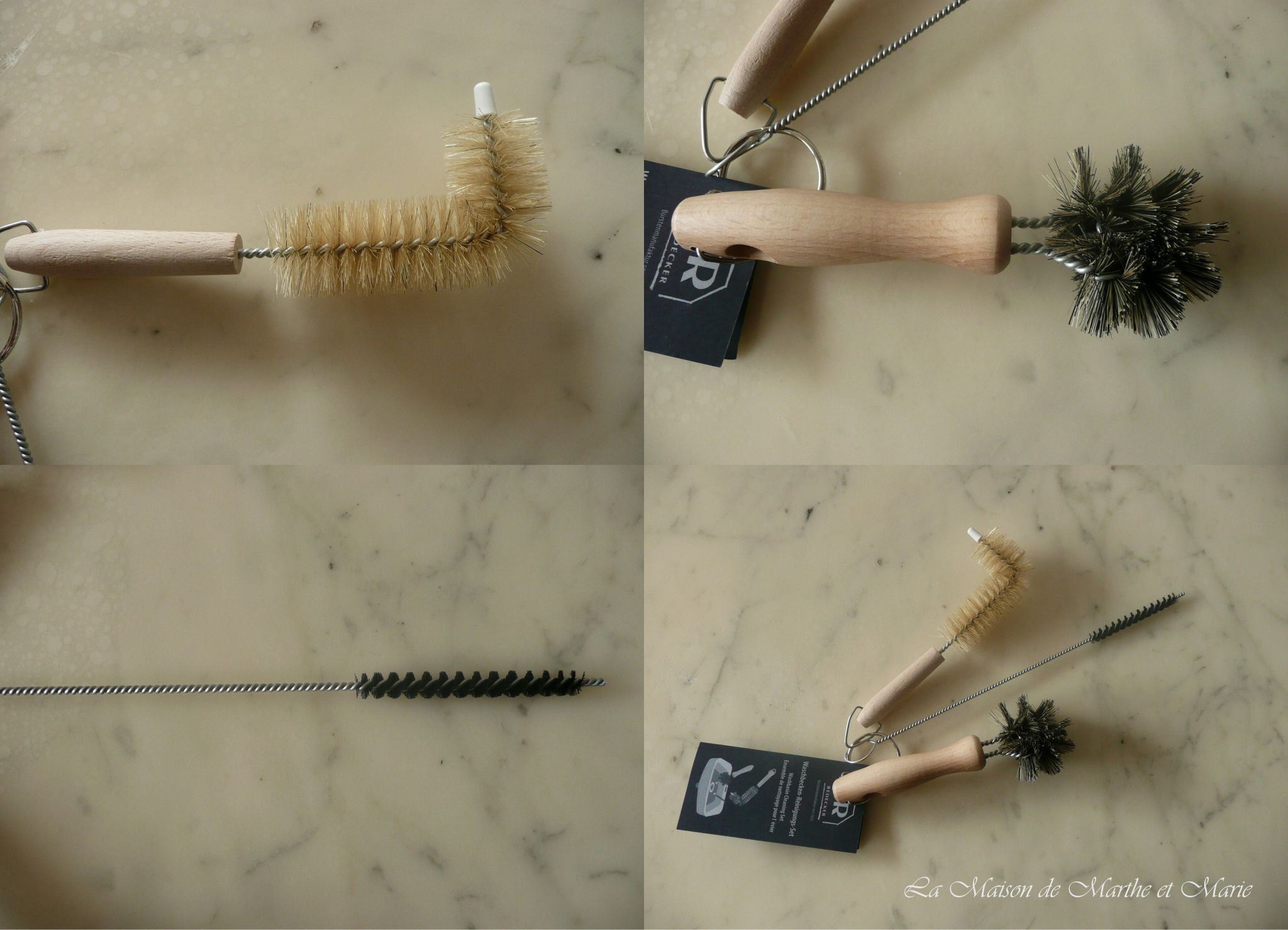 Des brosses pour déboucher, nettoyer les bondes et vidanges des lavabos, éviers et baignoires