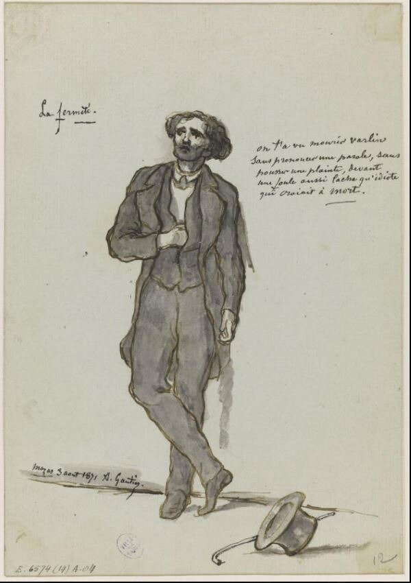 gautier (Armand), autoportrait à la mémoire de Varlin (3 août 1871)