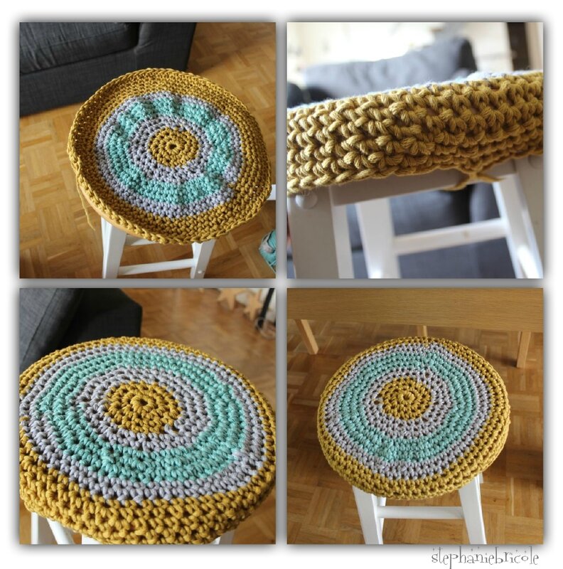 DESSUS DE TABOURET CROCHET