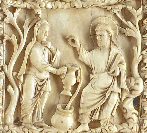 Jésus et la Samaritaine, sculpture